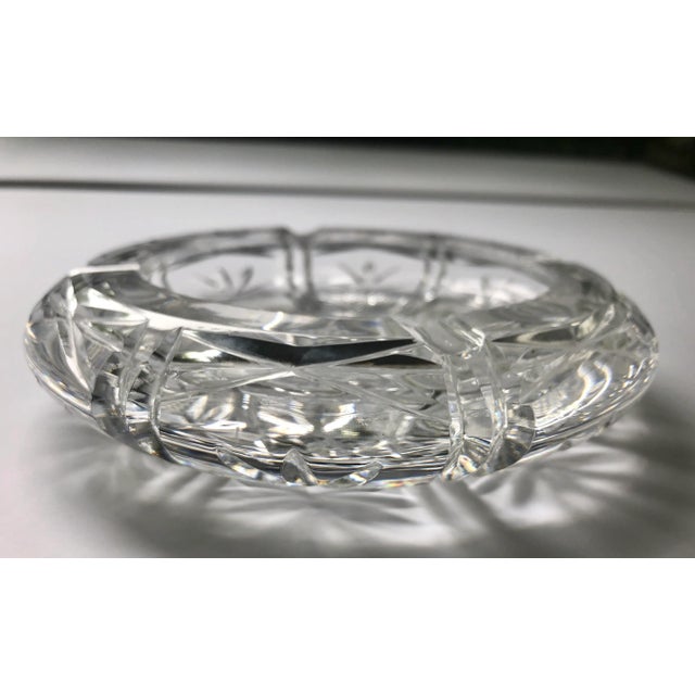 Glass American Brilliant Crystal Cut Round Ashtray For Sale - Image 7 of 10