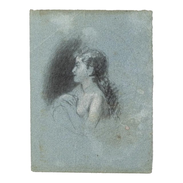 Portrait, Pencil and Pastel, Early 20th Century For Sale
