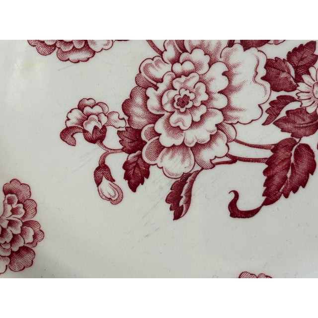 English Chinoiserie Style Red & White Dinner Plates "Cambridge" by Wood & Sons - Set of 6 For Sale - Image 16 of 18