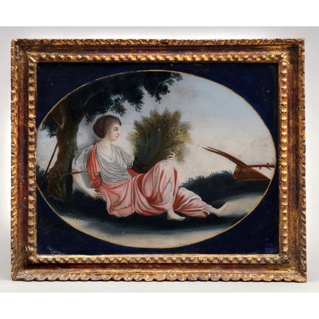 Chinese China Trade Reverse Glass Painting, Circa 1800 For Sale - Image 3 of 3