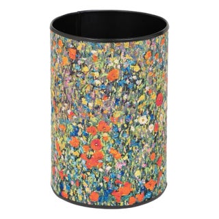 Klimt Poppyfield Tapestry Waste Bin For Sale