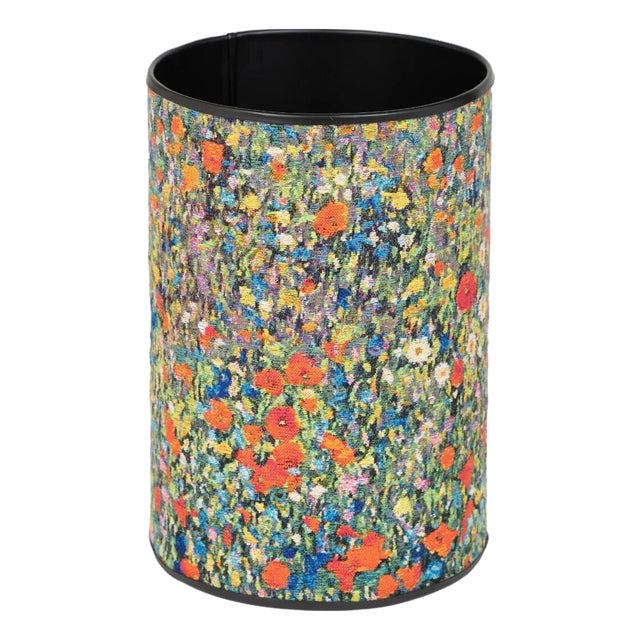 Klimt Poppyfield Tapestry Waste Bin For Sale