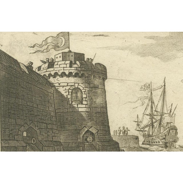 Peeters, View of the Dardanelles with Fortifications and Ships, 1680, Print For Sale - Image 4 of 6