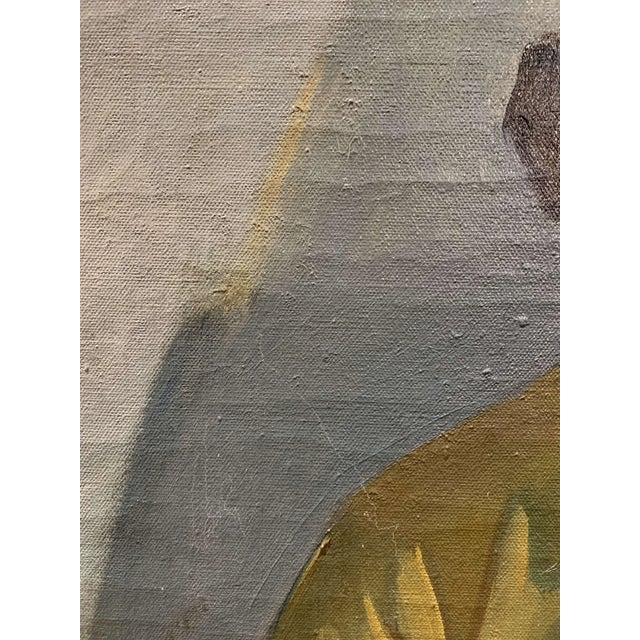Finnish Artist, Young Woman in a Yellow Dress, 1930s, Oil on Canvas, Framed For Sale - Image 9 of 13