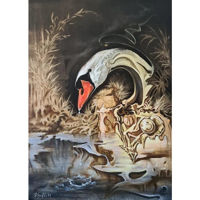 Early 21st Century Vadim Kovalev, Swan, 2014, Oil on Canvas For Sale - Image 5 of 5