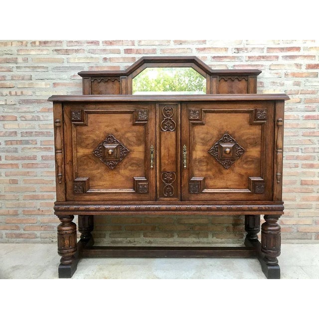 Catalan Spanish Buffet with Mirror Crest, 1800s For Sale - Image 12 of 13