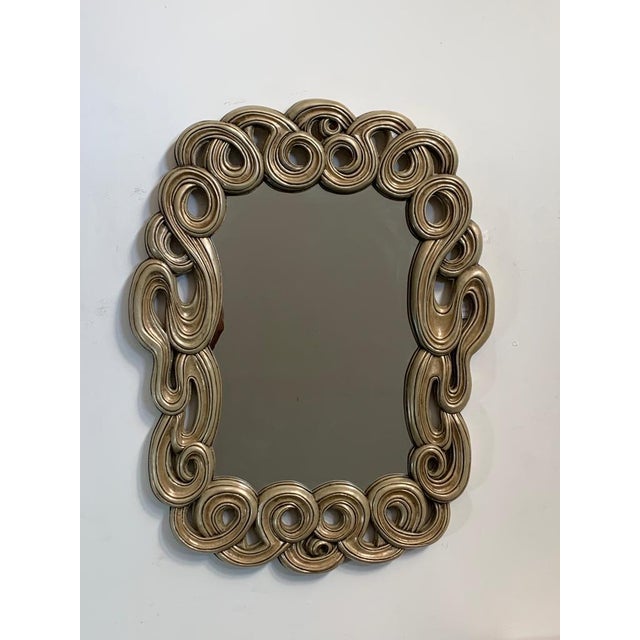 Mirror with Filiform Lines in Lacquered and Golden Resin from Lam Lee Group, 1990s, in Flawless conditions. Designed 1990...