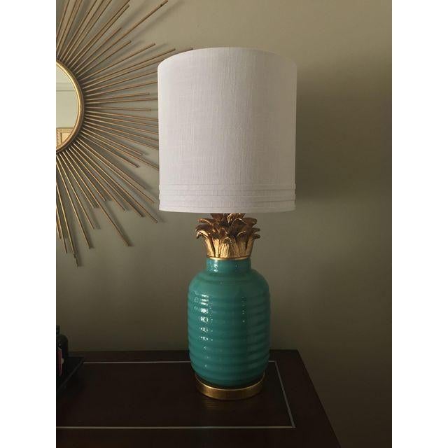 Teal Hollywood Regency Pineapple Lamps A Pair Chairish