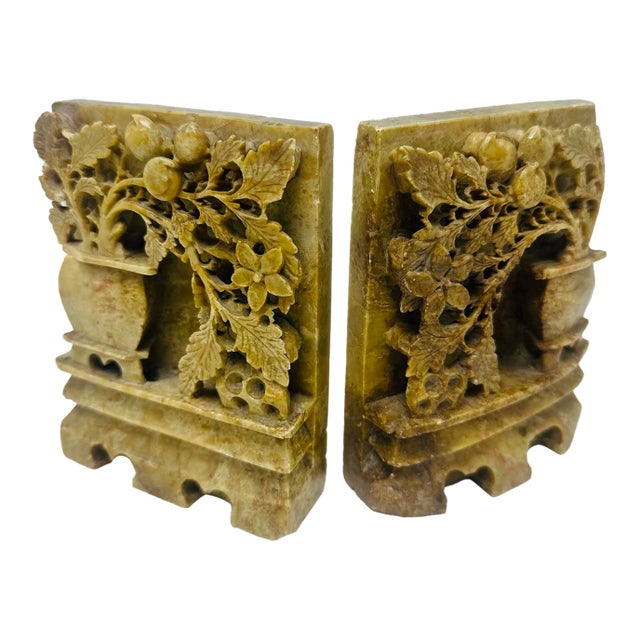 Carved Stone Bookends For Sale