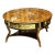French Louis XV Coffee Table – Oval Marquetry Wood Top With Gilded Gold Leaf Details & Cabriole Legs For Sale