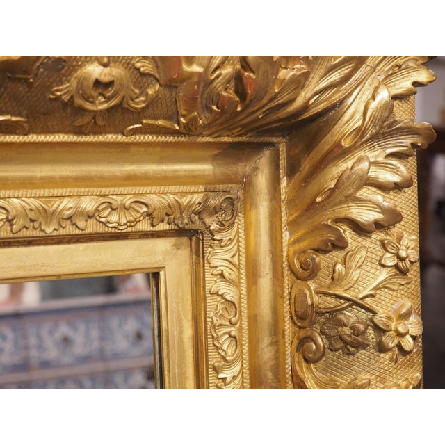 Antique French Louis XIV Style Symmetrical Giltwood Mirror, Circa 1890 For Sale - Image 16 of 18