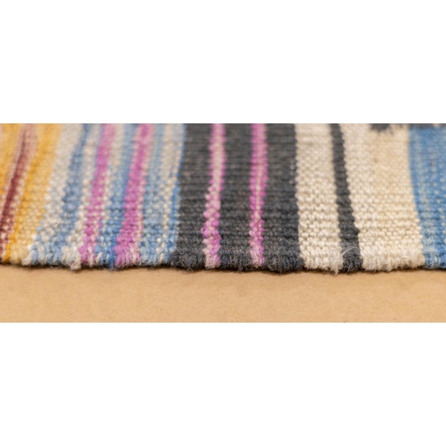 Fine Contemporary Turkish Kilim Flat Weave Wool Rug 5'8" X 8'0" For Sale - Image 4 of 12