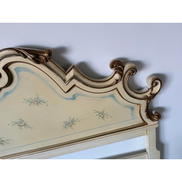 Vintage Karges Venetian French Provincial Style Carved Wood King Size Headboard For Sale - Image 10 of 14