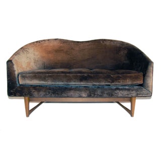 Modern Adrian Pearsall Style Velvet Settee For Sale