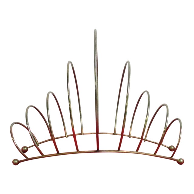 Mid-Century Wire Magazine Rack For Sale