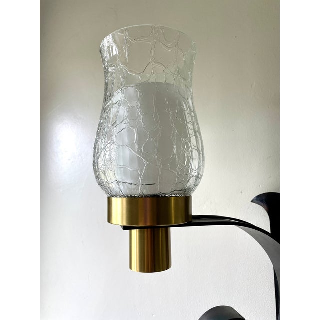Metal Large Brutalist Wall Lamp by Jean Perzel, 1950 For Sale - Image 7 of 15
