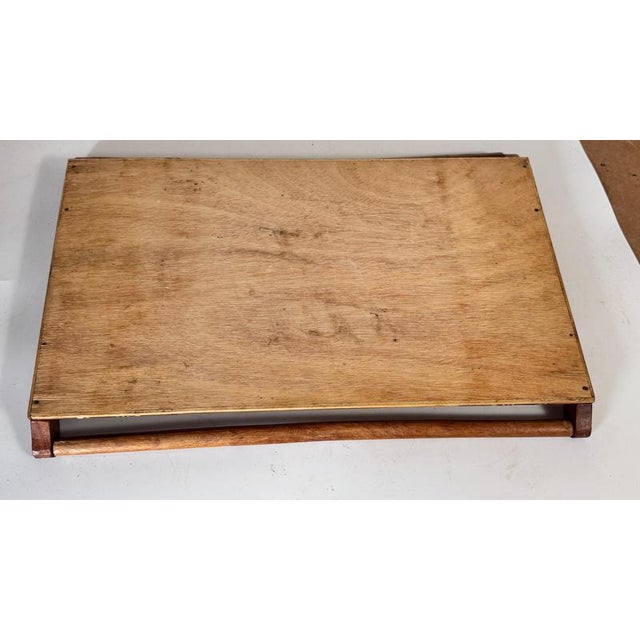 French Wooden Marquetry Tray with Craftwork Winter Scene, 1950s For Sale - Image 10 of 16