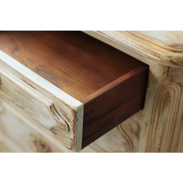 Wood Louis XV Style Chest of Drawers with Patina, 1890s For Sale - Image 7 of 11