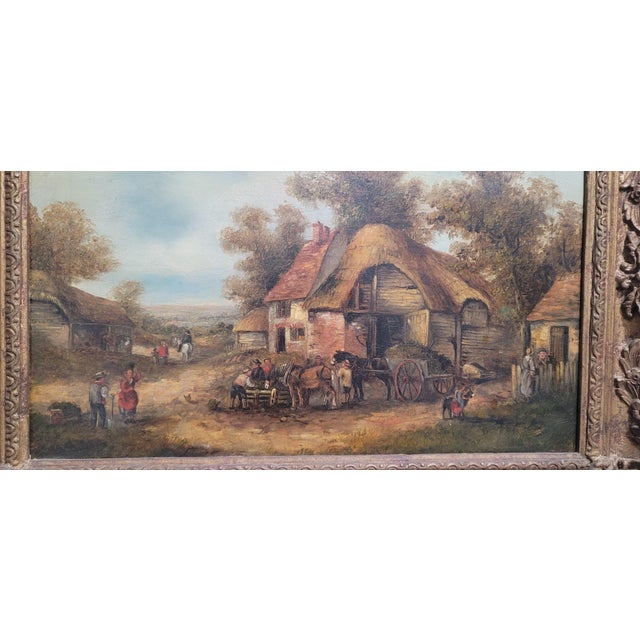 Antique English Original Landscape Oil Painting Georgina Lara 19th Century Gold Frame For Sale - Image 10 of 12