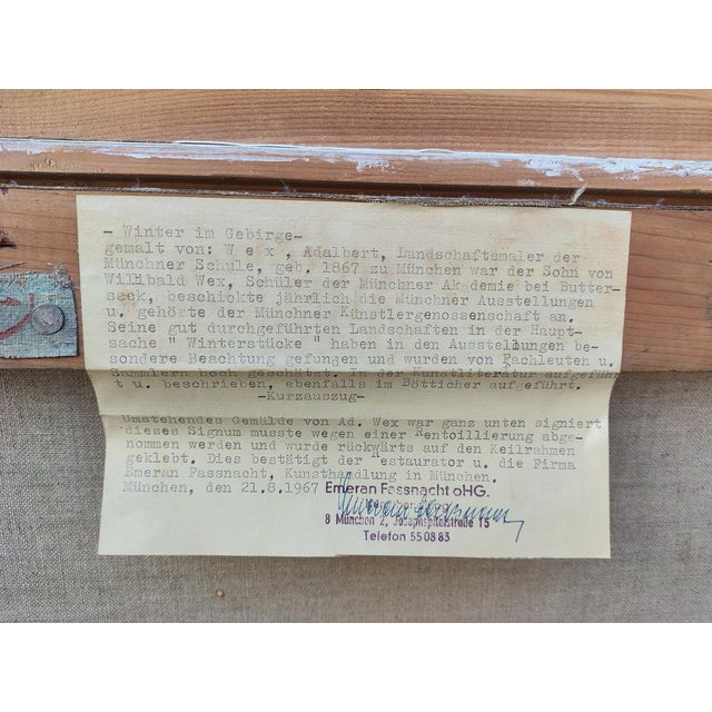 Adalbert Von Wex, Skiers in Garmisch, Early 20th Century, Oil on Canvas For Sale - Image 12 of 14