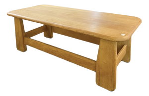 Brutalist Coffee Table in Oak, Belgium, 1970s