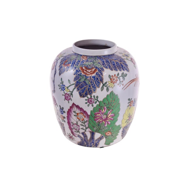 Chinoiserie Chinoiserie Tobacco Leaf Design Ginger Jar Urn For Sale - Image 3 of 6