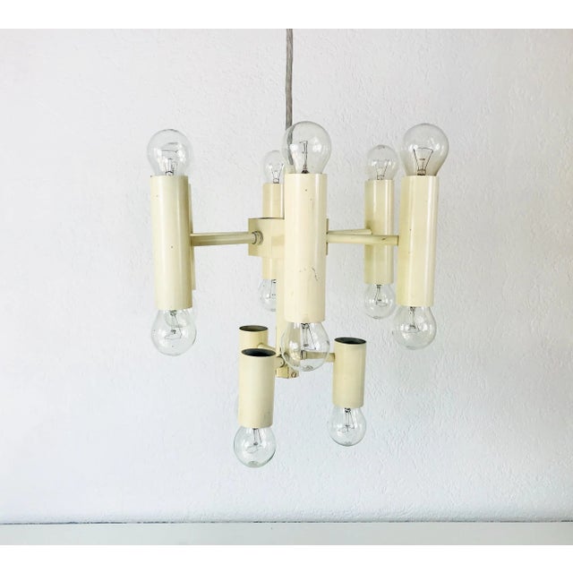 1960s 1960s Sciolari 9-Arm White Chandelier For Sale - Image 5 of 13