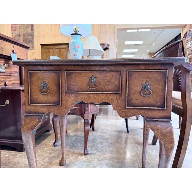 Early 20th Century Queen Anne Burl Walnut Lowboy Side Table For Sale - Image 4 of 10