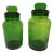 Mid 20th Century Green Apothecary Jars With Glass Lids -Set of 2 For Sale
