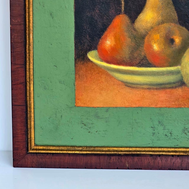 1990s Frances Poole Four Pears Oil and Encaustic Still Life Painting For Sale In Los Angeles - Image 6 of 10