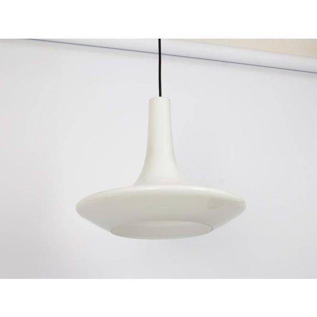 White Opal Glass Pendant Light from Peill & Putzler, Germany, 1970s For Sale - Image 4 of 11