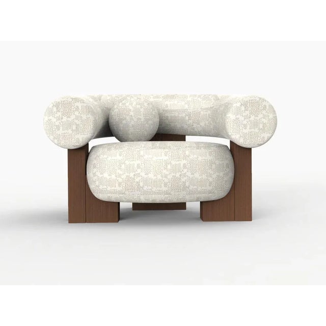 Cassette Armchair in Kolymbetra Beige and Smoked Oak by Alter Ego for Collector For Sale - Image 4 of 4