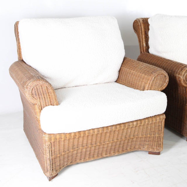 Vintage Wicker Lounge Set, 1970s, Set of 3 For Sale - Image 9 of 18