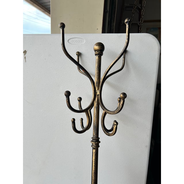 Late 20th Century Vintage Wrought Iron Cane & Hat Rack Chairish