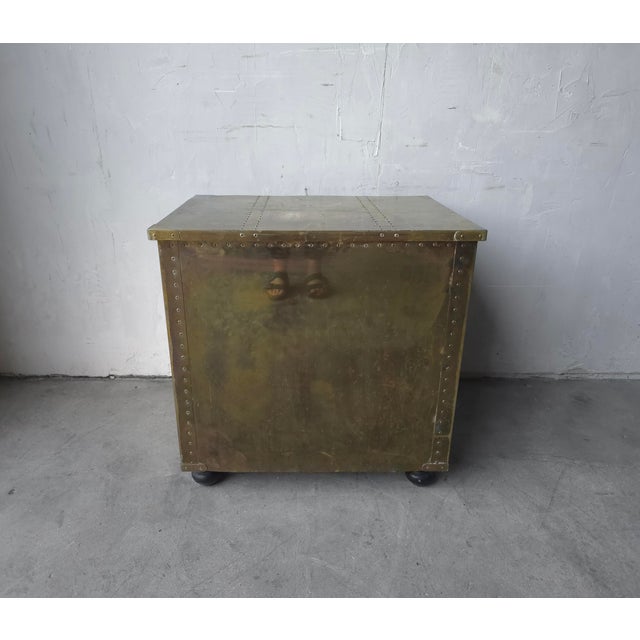 1970s 1970s Brass Clad Three-Drawer Chest by Sarreid For Sale - Image 5 of 10