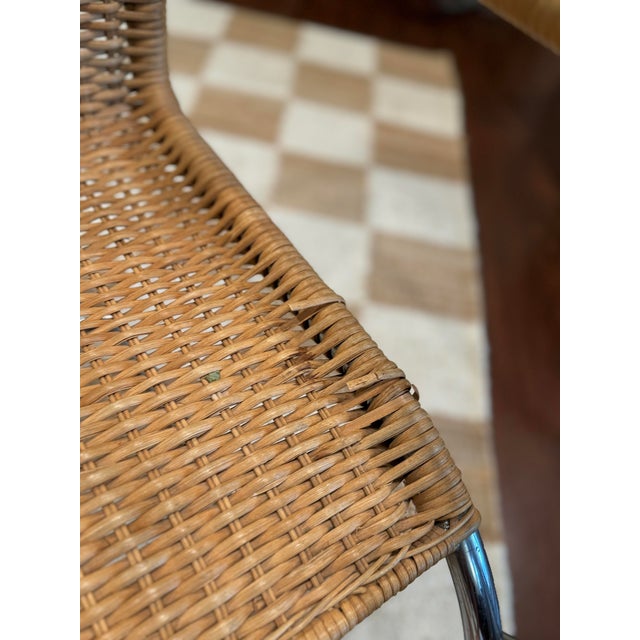Tan A Chrome and Wicker Mr20 Armchair Attributed to Ludwig Mies Van Der Rohe for Stendig, Circa 1960-70s, Made in Italy For Sale - Image 8 of 12