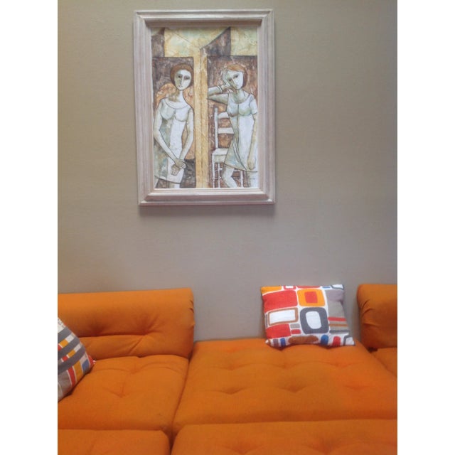Mid-Century Modern Mid Century Modern Painting by Rossini For Sale - Image 3 of 6