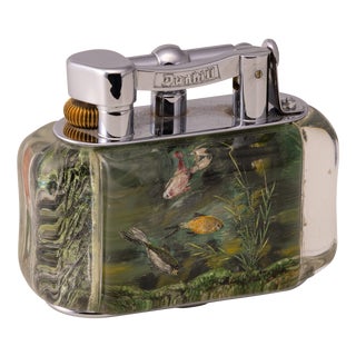Antique Tropical Aquarium Table Lighter from Dunhill, 1950 For Sale