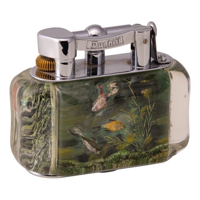 Antique Tropical Aquarium Table Lighter from Dunhill, 1950 For Sale