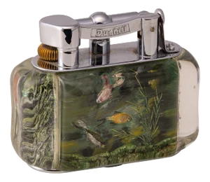Antique Tropical Aquarium Table Lighter from Dunhill, 1950