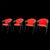 Black Lacquered Wood Chairs with Red Fabric Seats from Pozzi & Verga, 1970s, Set of 4 For Sale - Image 13 of 13