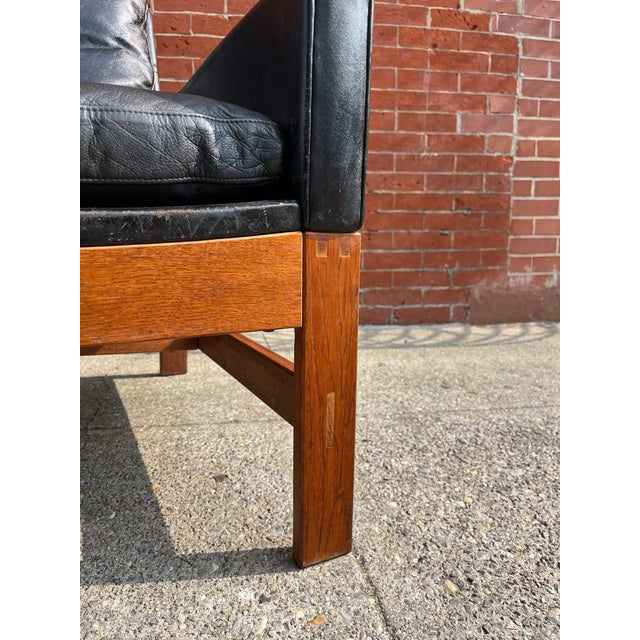 1960s 1960s 3-Seater Leather Sofa, Denmark For Sale - Image 5 of 12