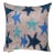 Contemporary Velvet Blue Star Throw Pillow With Down Insert For Sale