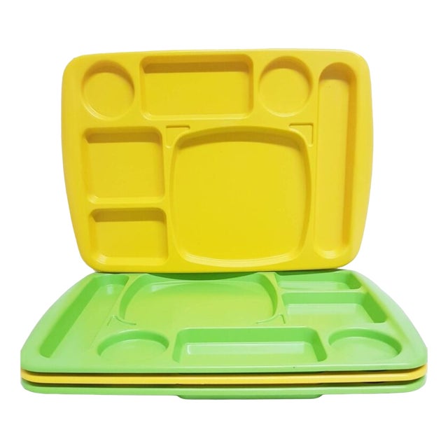 Space Age TV Dinner Trays by Bismuth, Paris, 1970s, Set of 4 For Sale