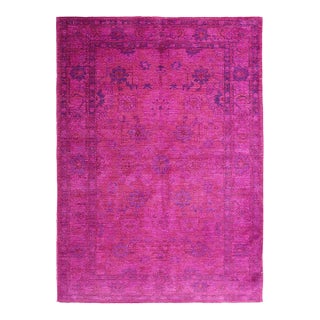 Ariana Overdye 3'11" X 5'9" Hand-Knotted Luxury Rug – Magenta For Sale