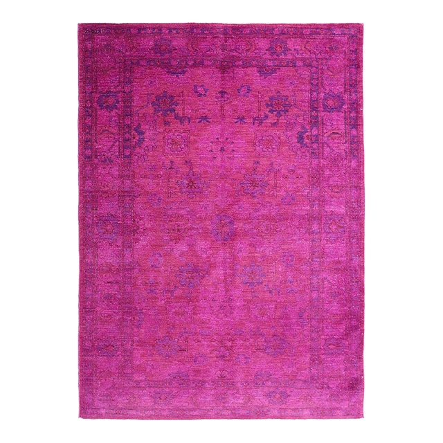 Ariana Overdye 3'11" X 5'9" Hand-Knotted Luxury Rug – Magenta For Sale