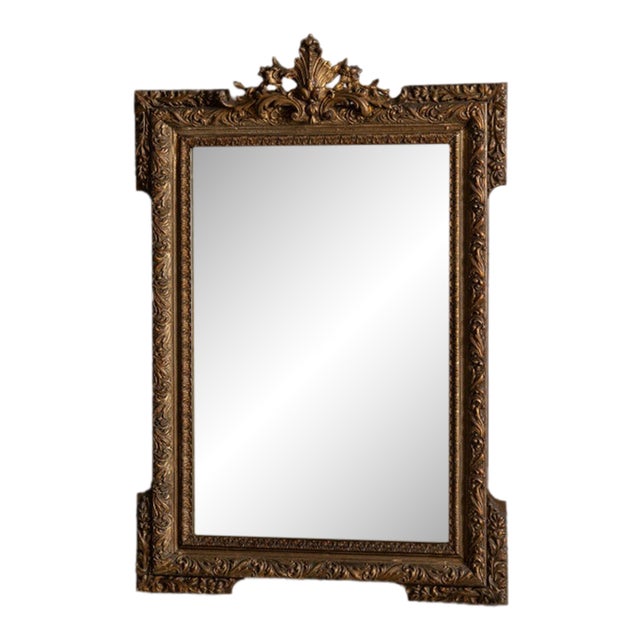19th Century France Napoleon III Bronze Wood Mirror For Sale