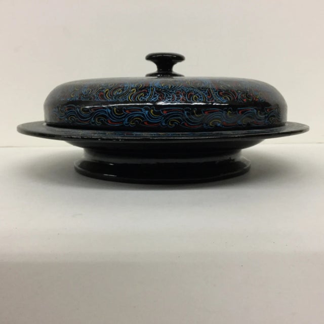 Vintage Kashmir Lacquer Divided Candy Dish For Sale - Image 10 of 11