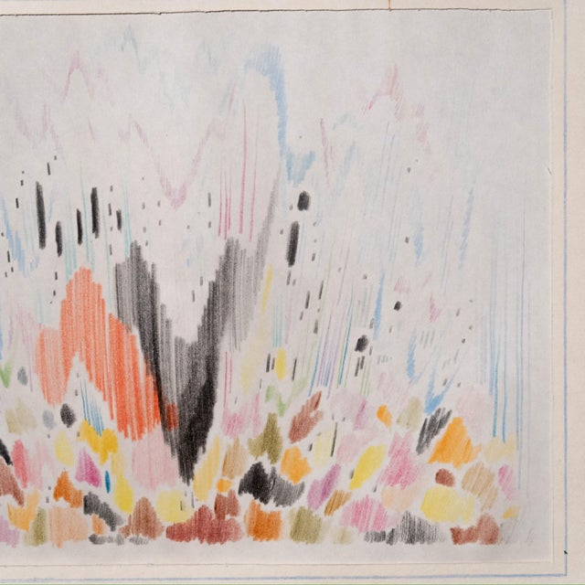 1980s Abstract Colored Pencil on Paper Titled "Creation of the World" by Artist I. Kazanskiy For Sale In Tulsa - Image 6 of 12