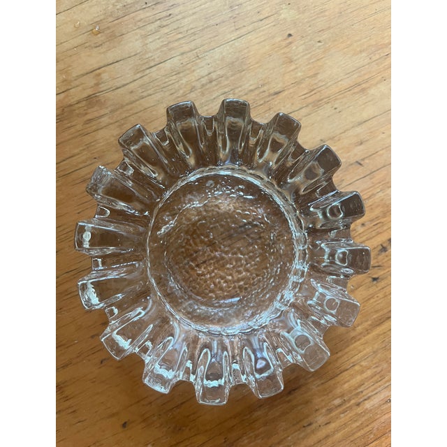 MCM Swedish Cast Glass Brutalist Design Eva Englund Crystal Ice Ashtray For Sale - Image 4 of 10
